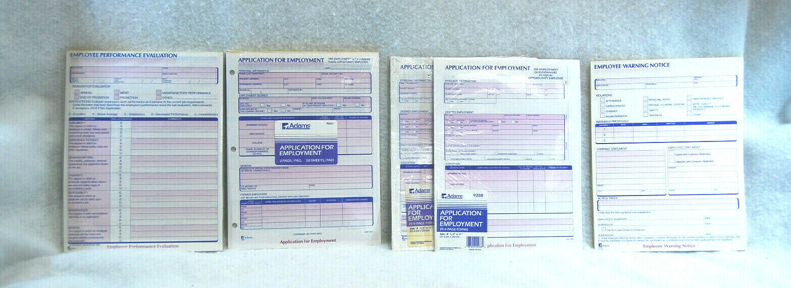 Adams The Human Resource System Asst’d Employment Pads 4 Different Styles S9735