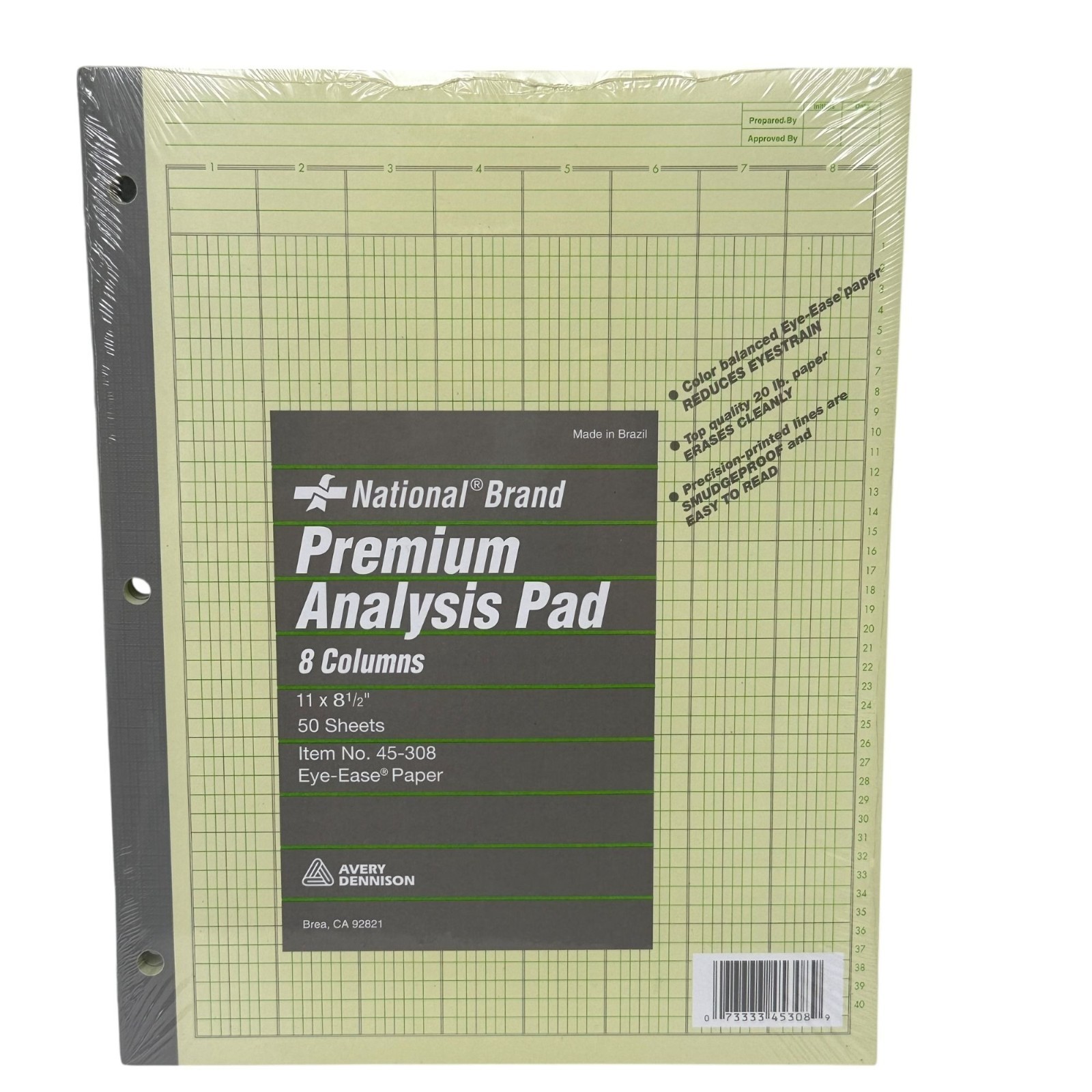 National Brand Premium Analysis Pad 8 Columns 11″x8.5″ 100 Sheets (2 Pks of 50)
