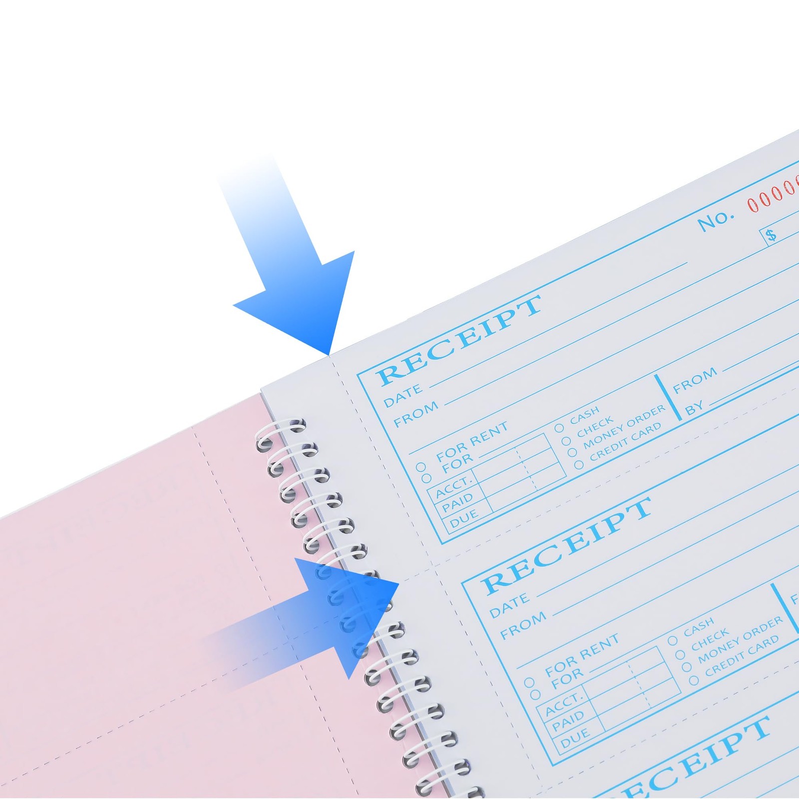 Money Rent Receipt 7.9×11.22 inches, Single Book-3 Part Carbonless