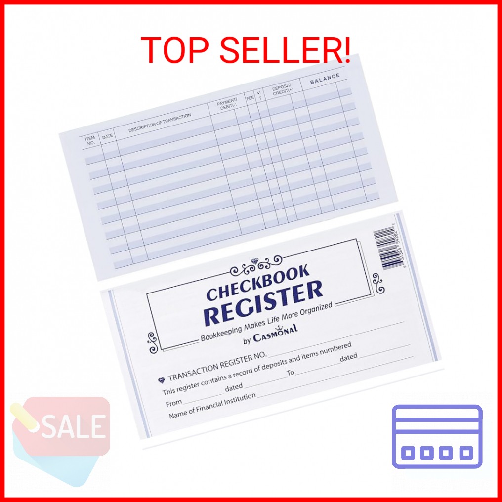 12 Pack Checkbook Register, Check Register Books for Personal and Work Use, Tran