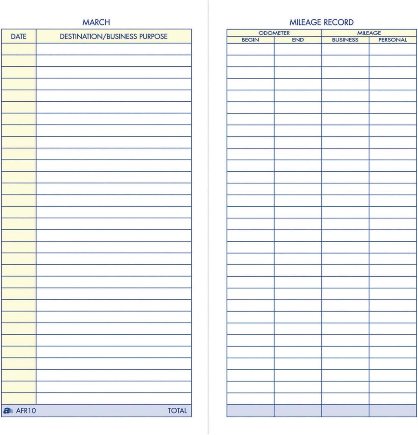 Vehicle Mileage Book, 3 1/4″ x 6 1/4″