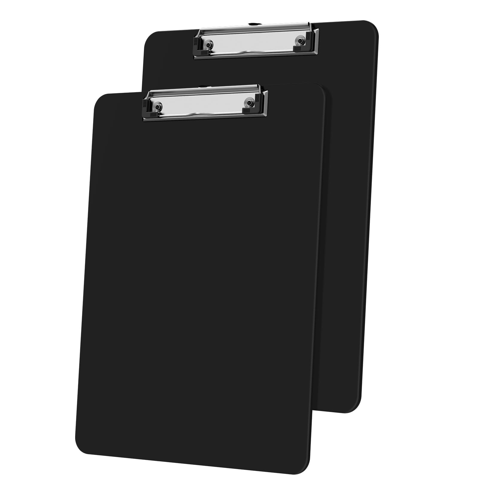 Macroclo Plastic Clipboards Set of 2, Black 8.5×11 Clip Board 2 Pack,