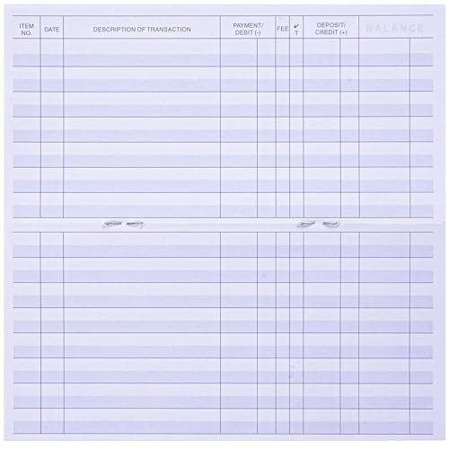 Check Registers 24 Pack Easy Read 3×6 Inch Personal Checkbook Standard Size