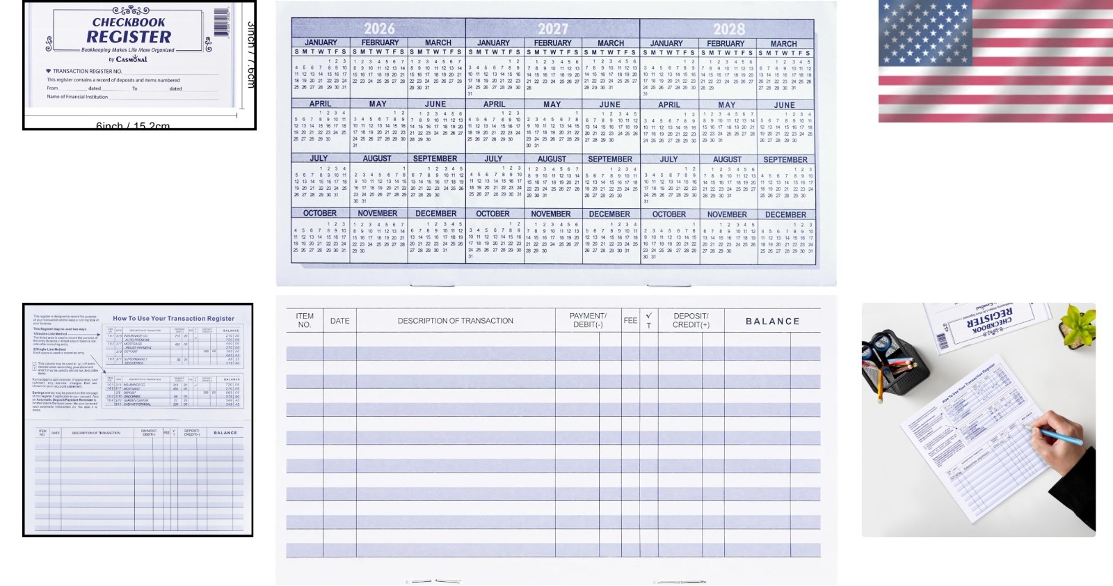 Efficient Checkbook Register Set – 20 Transaction Ledgers for Financial Success