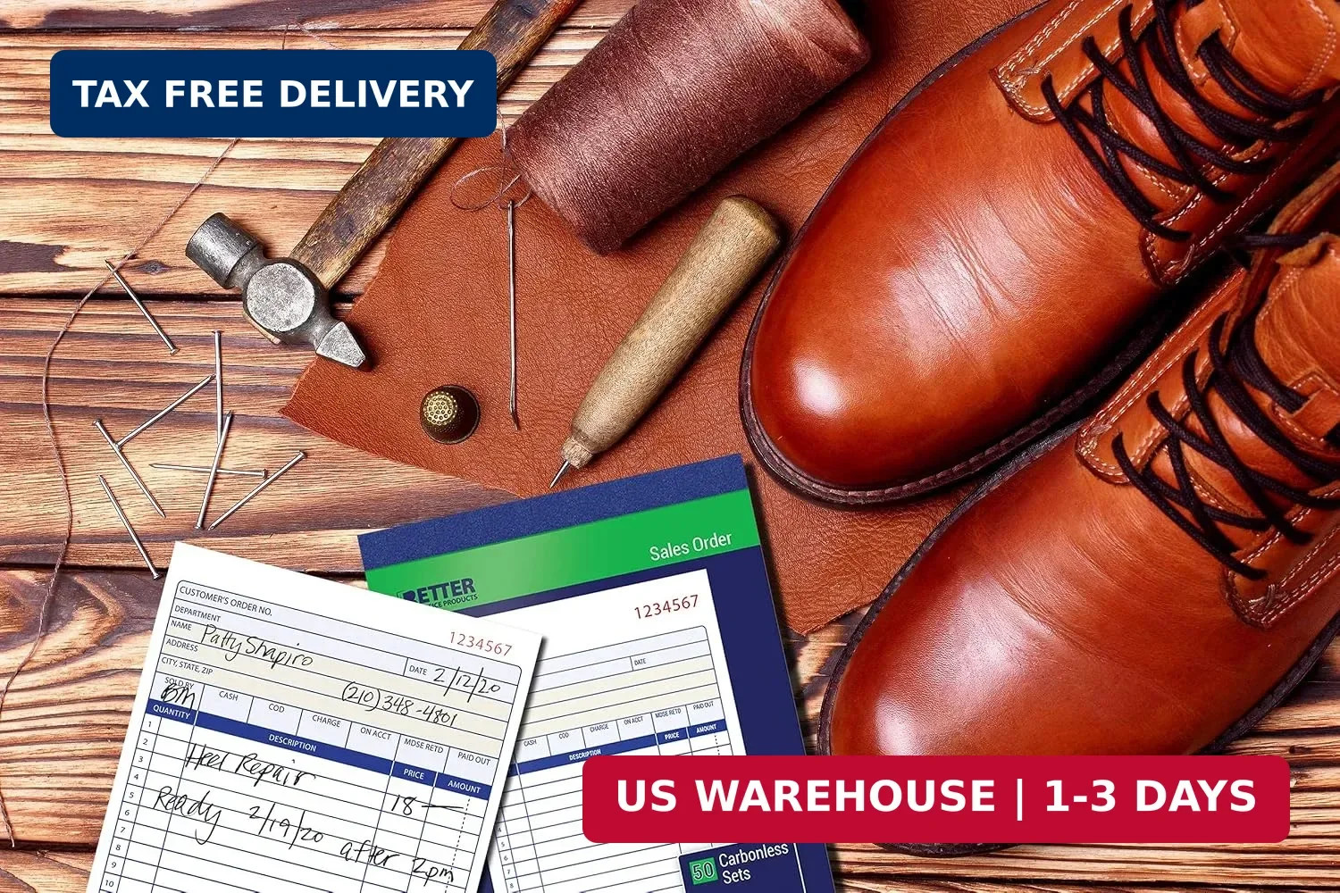 Better Office Products Sales Order Book, 6 Pack Sales Order Book 2 Part Carbonle