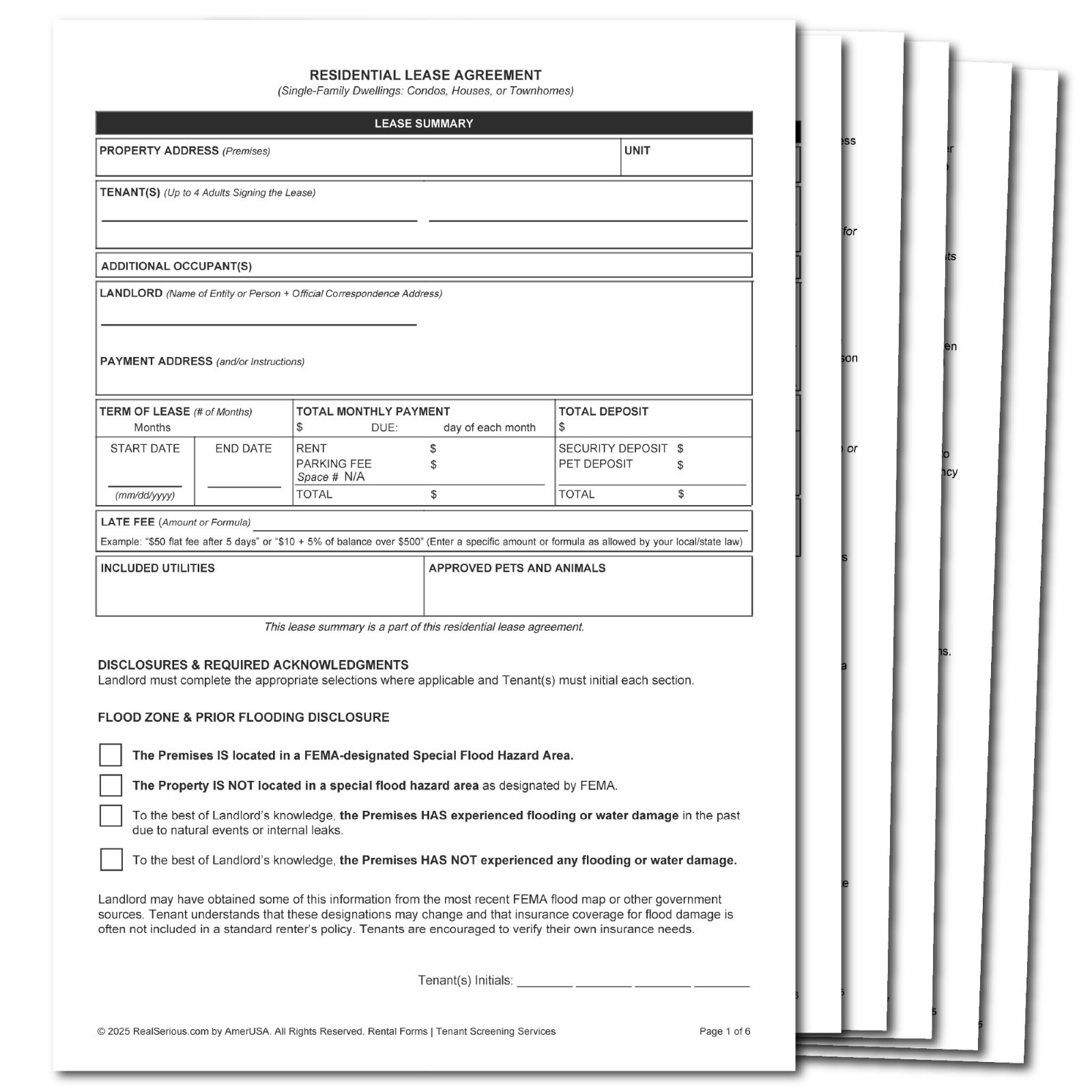 Lease Agreement – State-Specific Rental Form for Landlords | PDF or Mail
