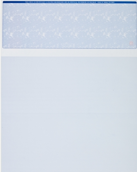 Blank Check Paper Stock – Computer Check On Top BLUE MARBLE Count/500