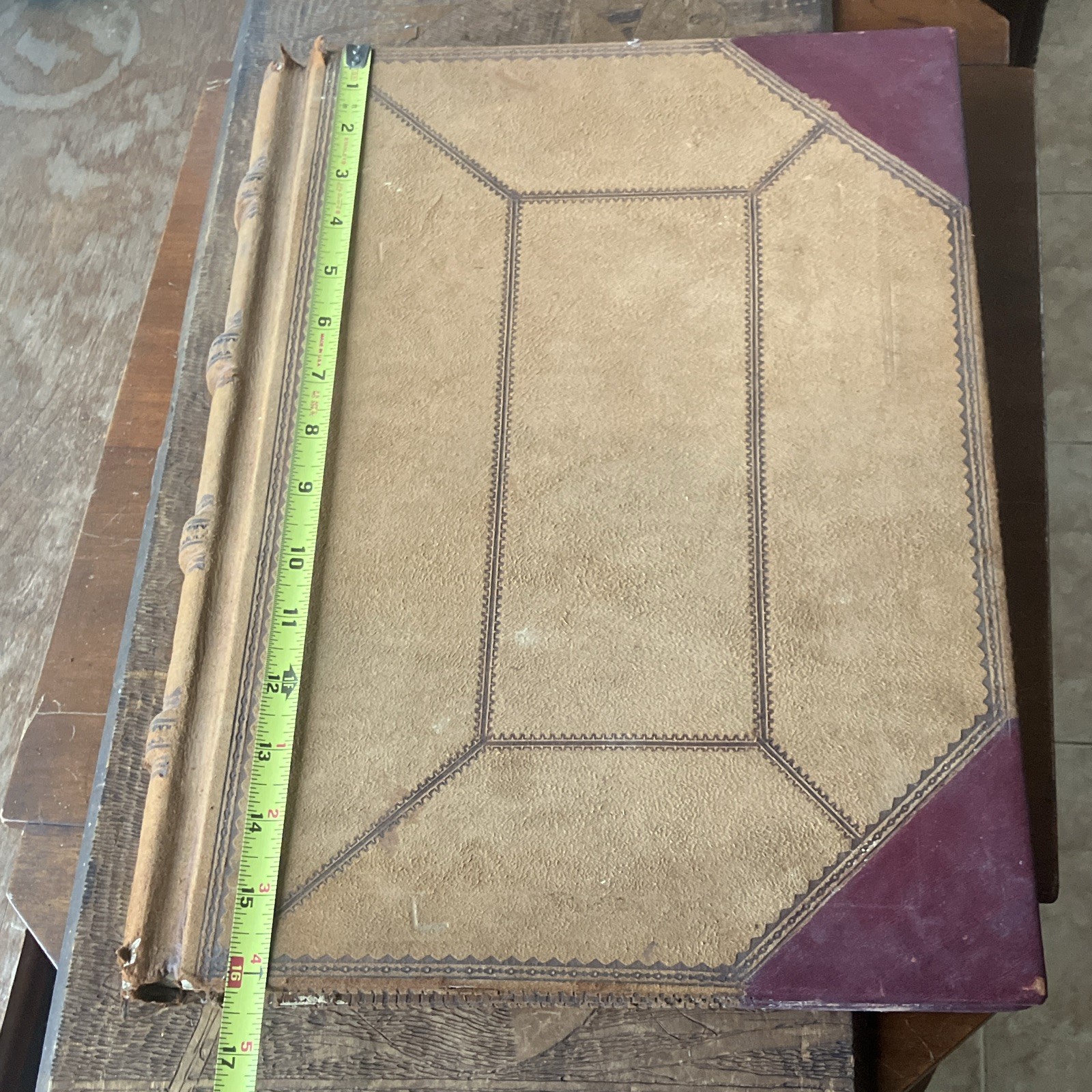 Antique 19th century Hardcover Blank Ledger .