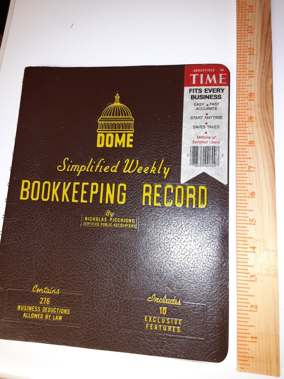 Vintage Dome Simplified Weekly Bookkeeping Record No 600 Ledger brown