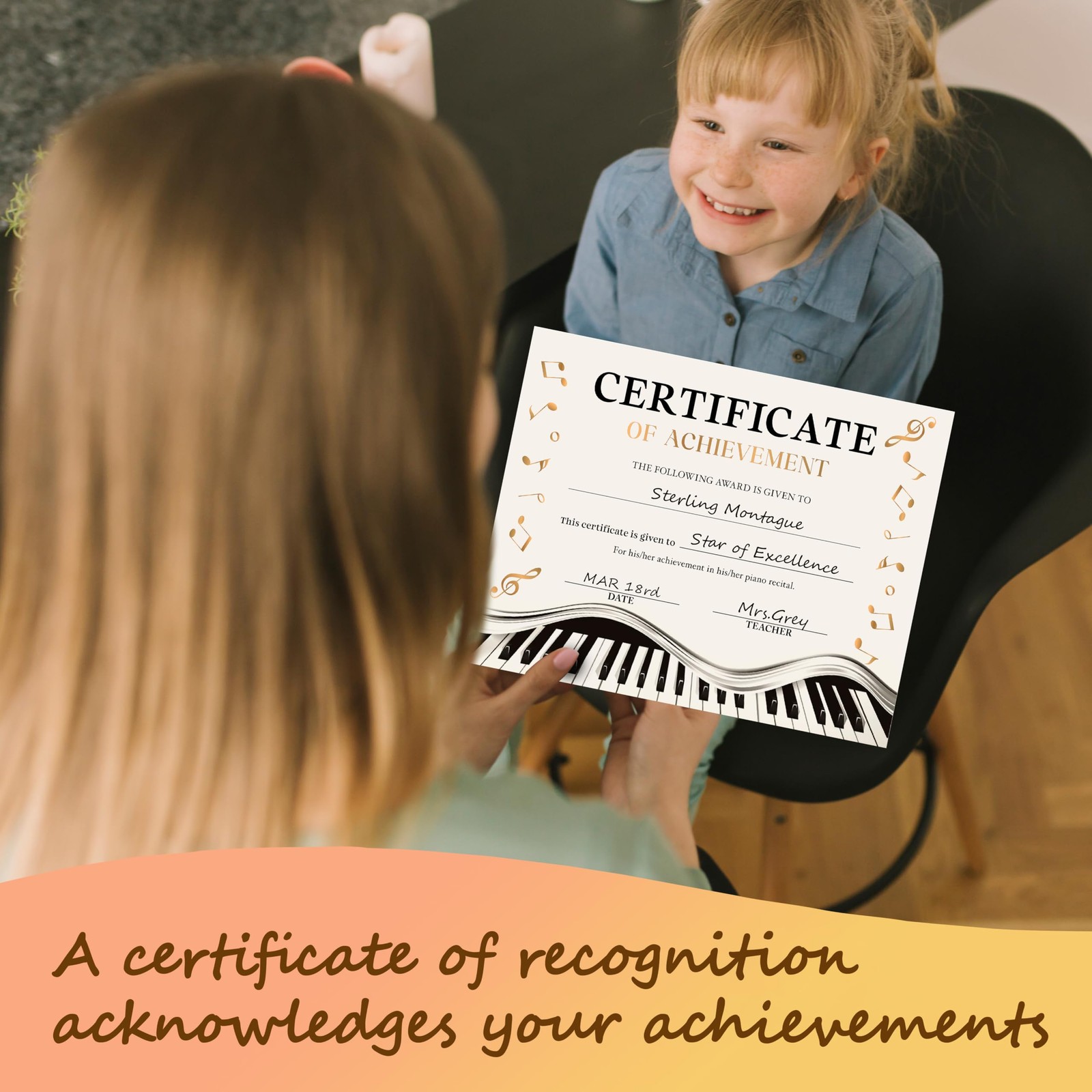 Music Award Certificates of Achievement, Recognition Certificate – 8 x