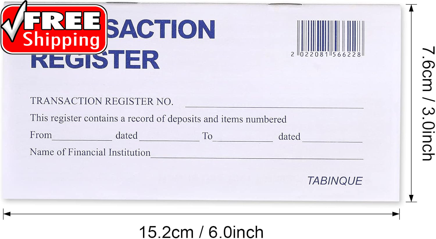 24 PCS Check Registers for Personal Checkbook, Easy to Read Checkbook Register