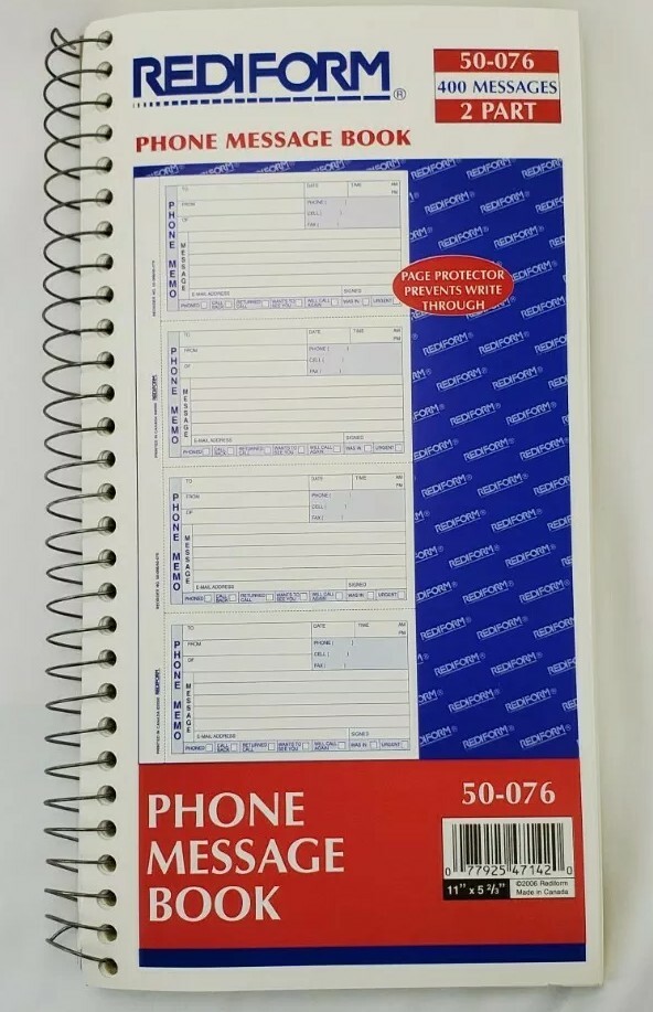 Rediform Phone Memo • 2-3/4 x 5-3/4 • 2-Part Carbonless • 400-Set Book RED50076