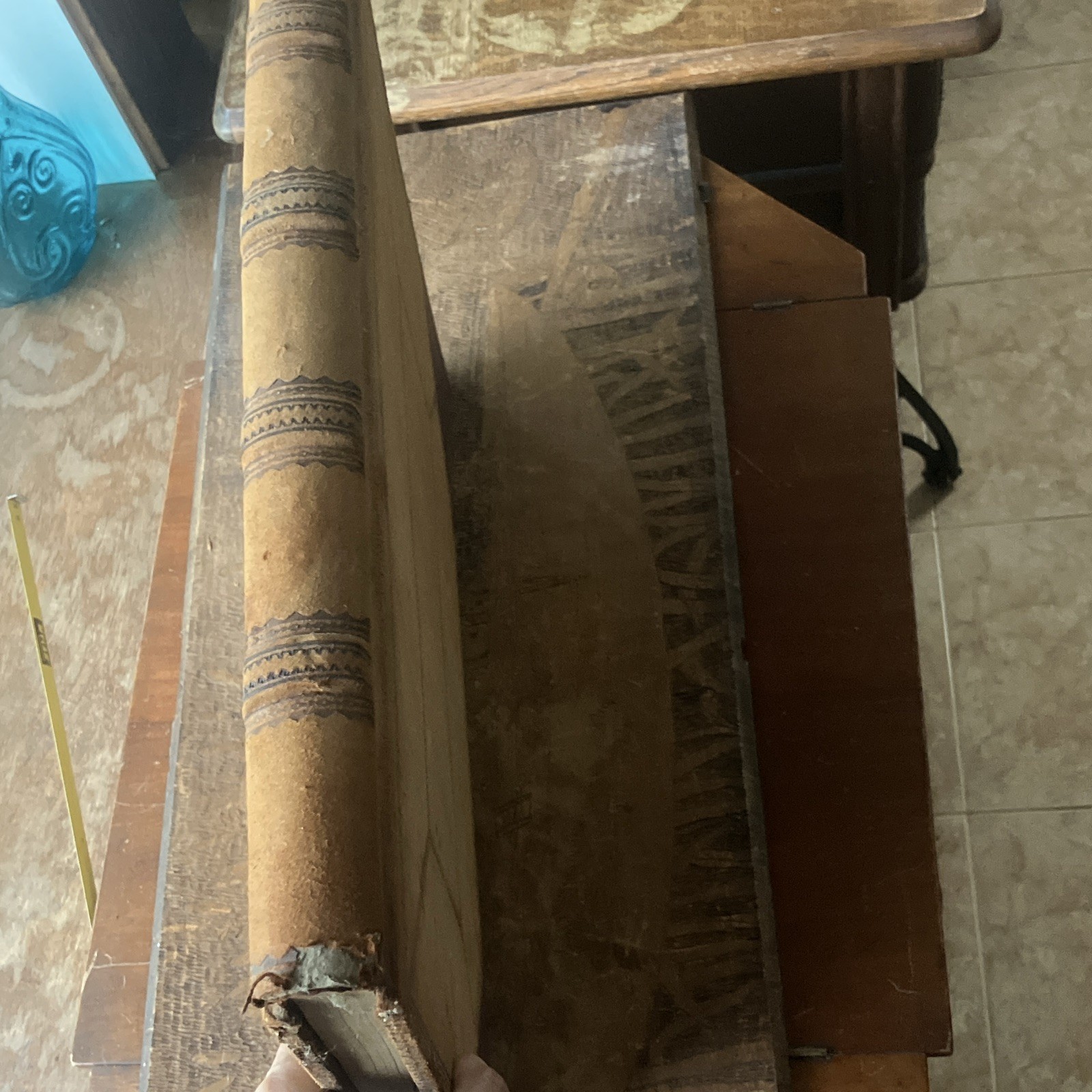 Antique 19th century Hardcover Blank Ledger .
