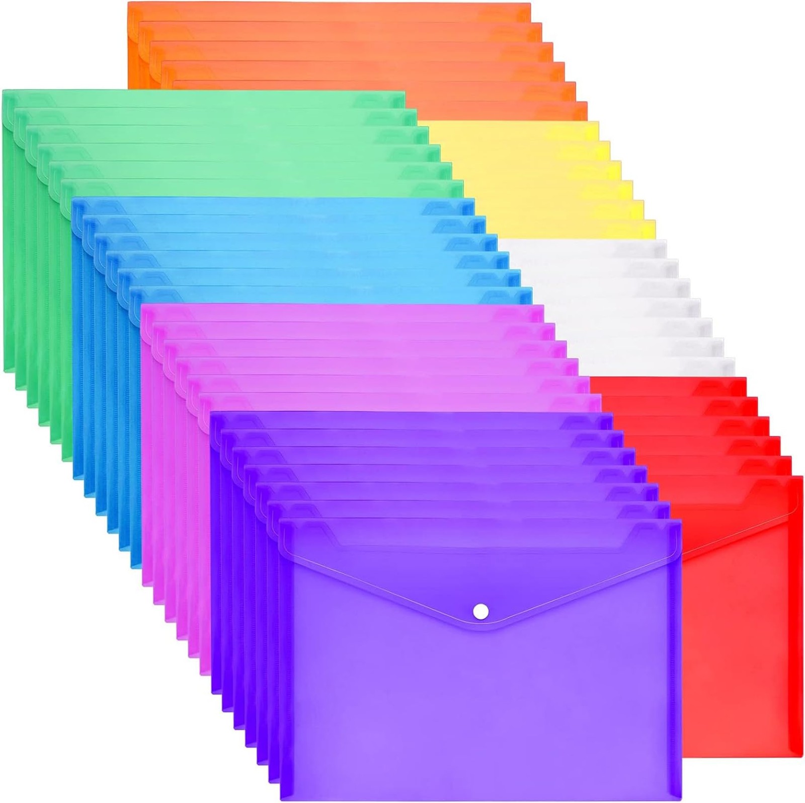 IJRPLM 50pcs Plastic Purple, Red, Green, Orange, White, Pink, Yellow, Blue