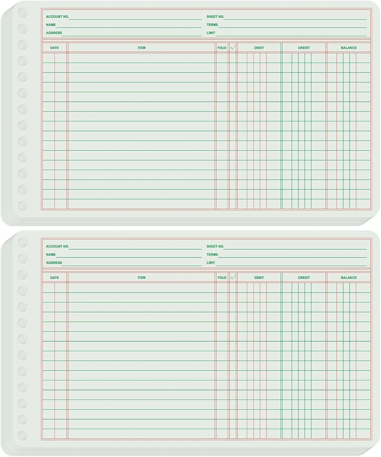 200 Pcs Ledger Sheets 5″ X 8.5″ Extra Sheets Ledger Paper Books for Bookkeeping