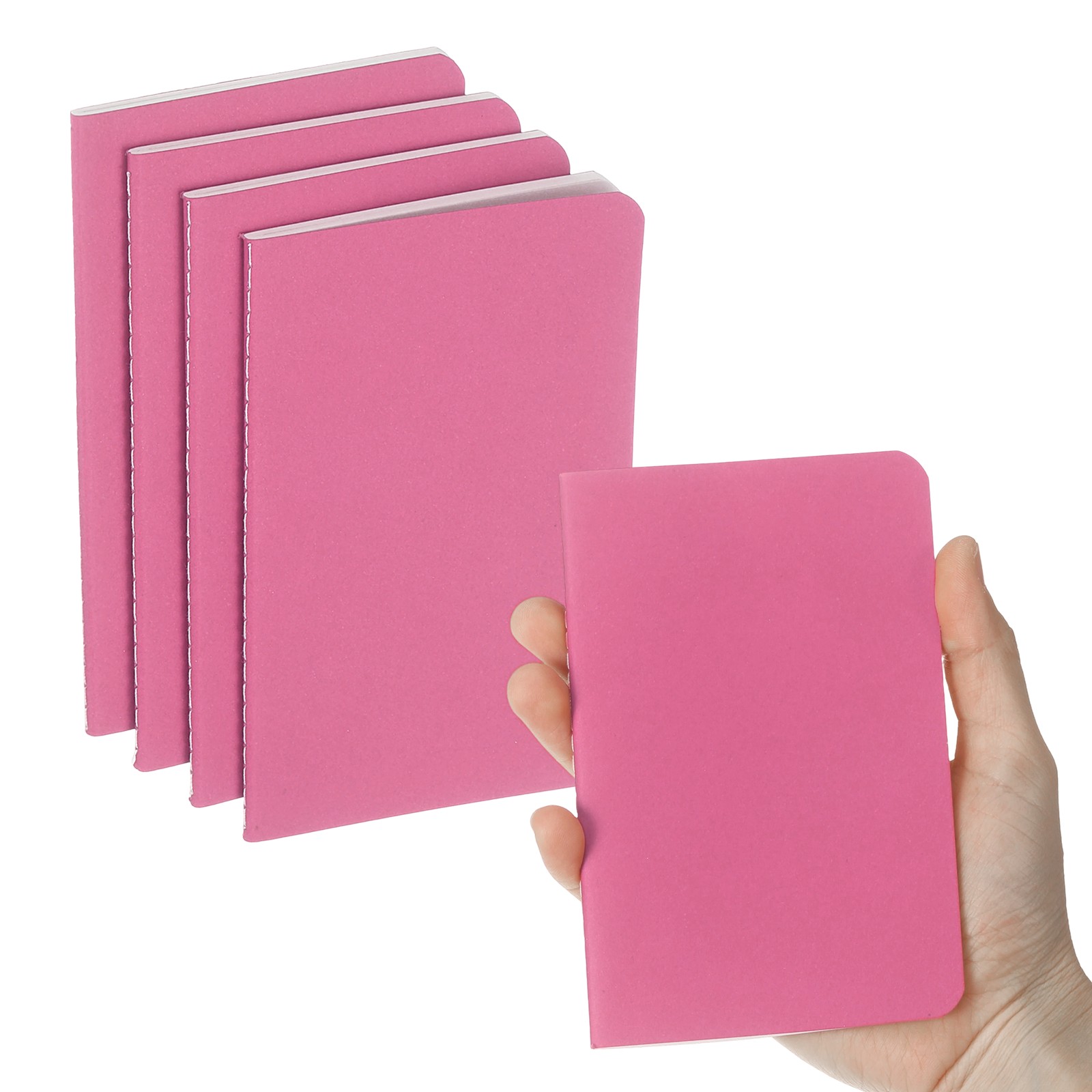 6 Pack A6 Notebook, A6 Journal Mini Notebook Pocket Kraft,Hot Pink