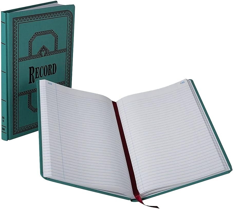 66 Series Account Books Record Ruling 300 Pages 12-1/8ʺ x 7-5/8ʺ Blue 66-300-R