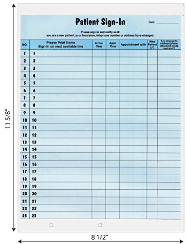 Tabbies Patient Sign-In Label Forms, 8-1/2″ x 11″ Form, Blue, 23 Labels/Sheet,
