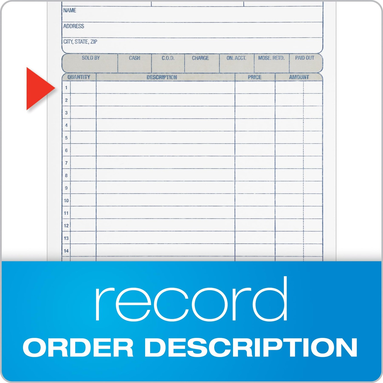 Adams Sales Order Book, 3-Part 1 Count (Pack of 1), White/Canary/Pink