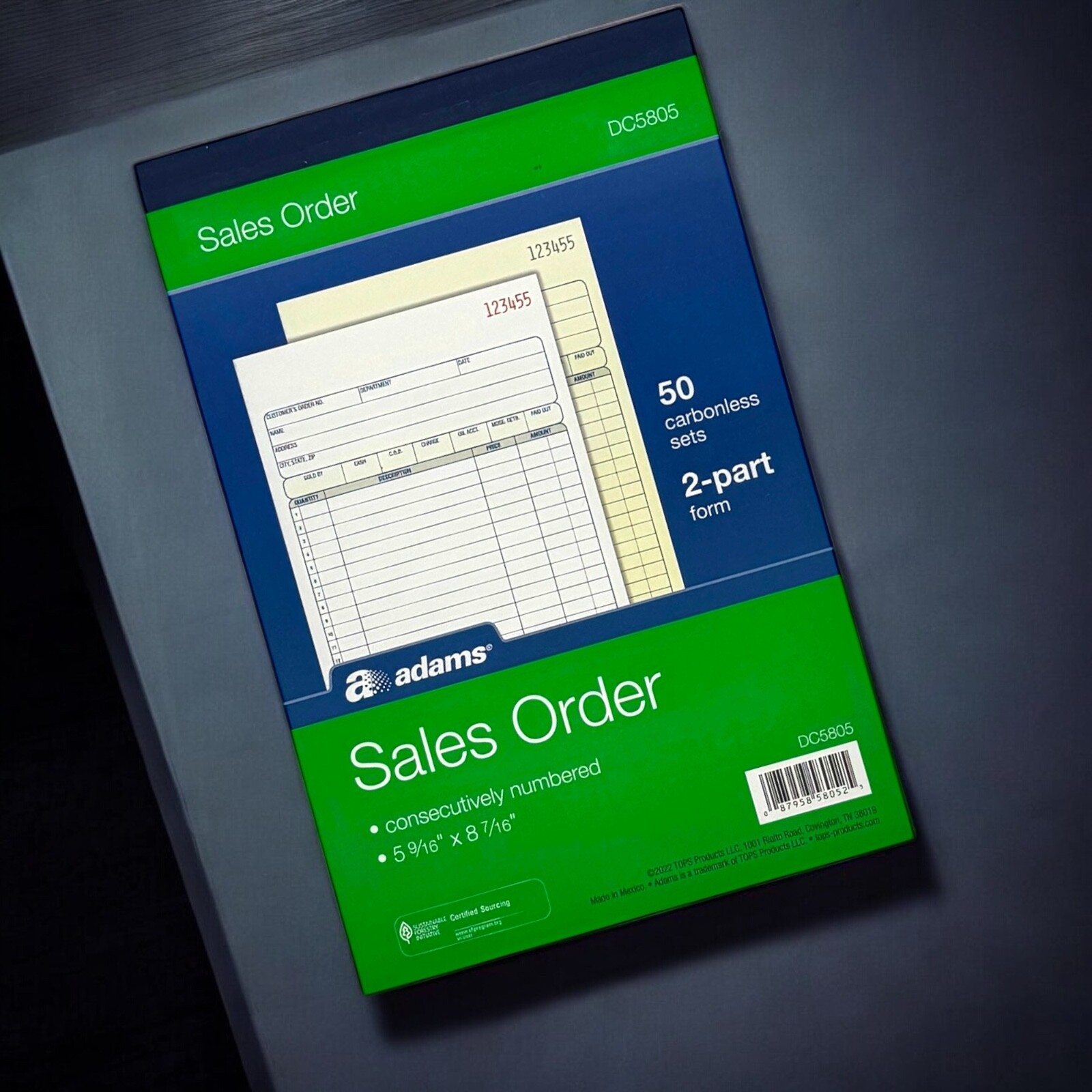 6 x 50=300 Sets ADAMS Invoice Sales Order Books DC5805 tops Duplicate Carbonless