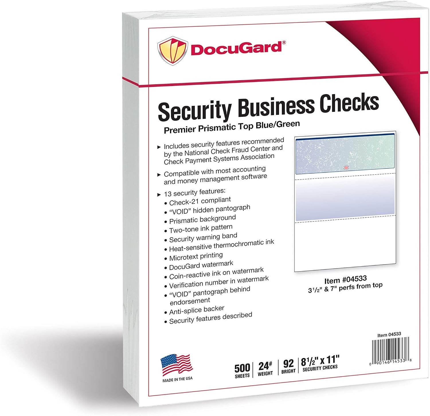 Blue/Green High Security Business Checks – 500 Sheets