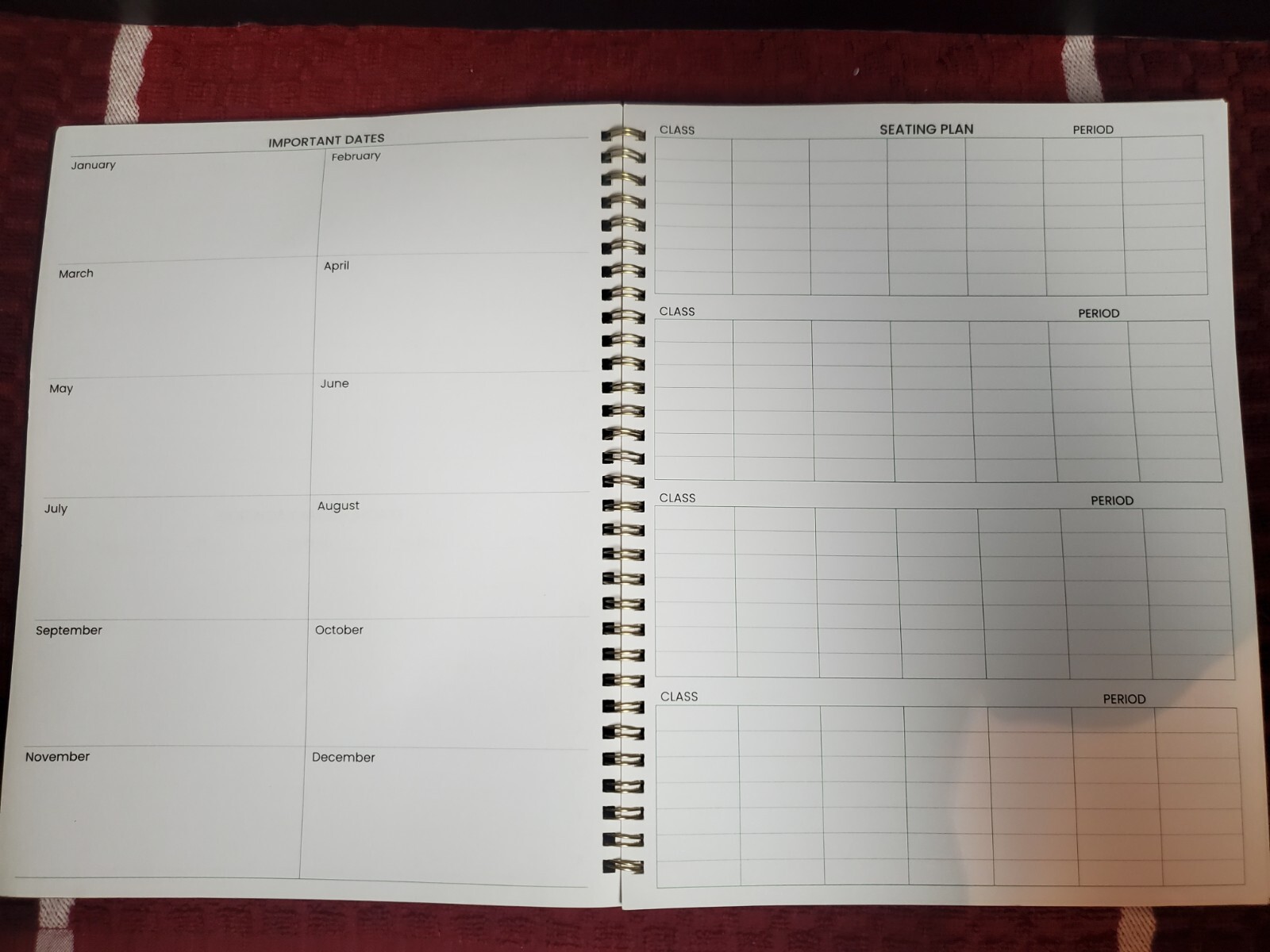 SunEE Teacher Class Record Book for 11-12 weeks,36 Names, 8.5×11 Inch, 102 Black
