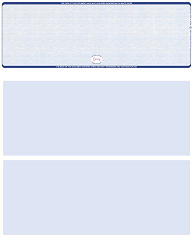 Blank High Security Top Computer Checks, 250 Blue Laser Checks