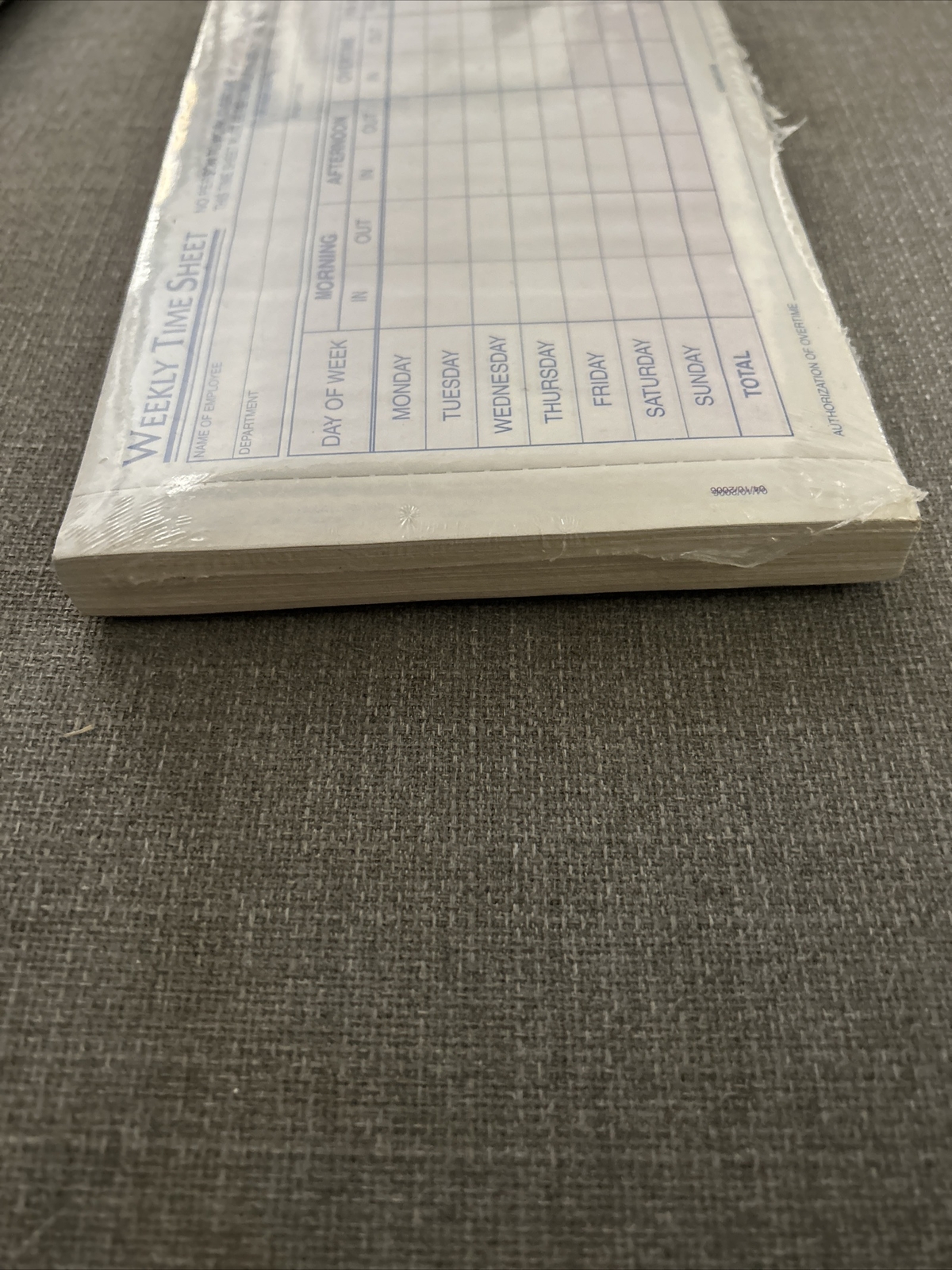 Adams NC9507 Time Sheet weekly 2-part carbonless 100 carbonless sets Sealed New