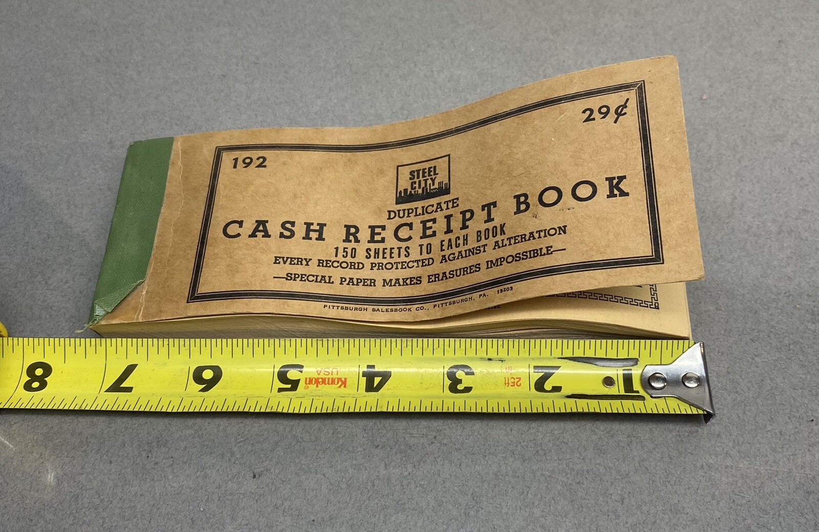 Vintage Steel City Cash Carbon Paper Duplicate Receipt Book Pittsburgh