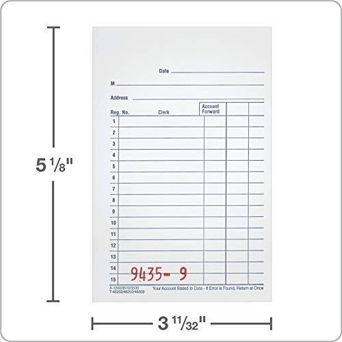 Adams General Purpose Sales Book, 2-Part, Carbonless, White/Canary, 3-11/32″ x