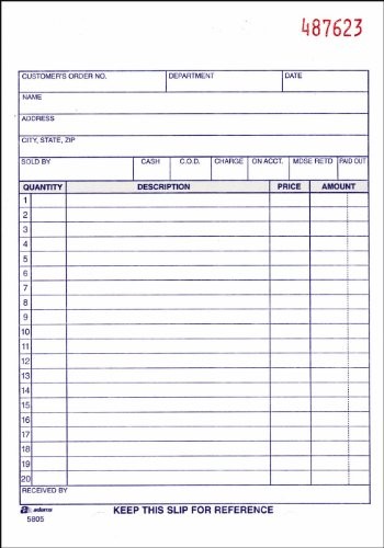 Adams TC5805 Carbonless Sales Order Books 50 Sheets 3 Part 8.43×5.56