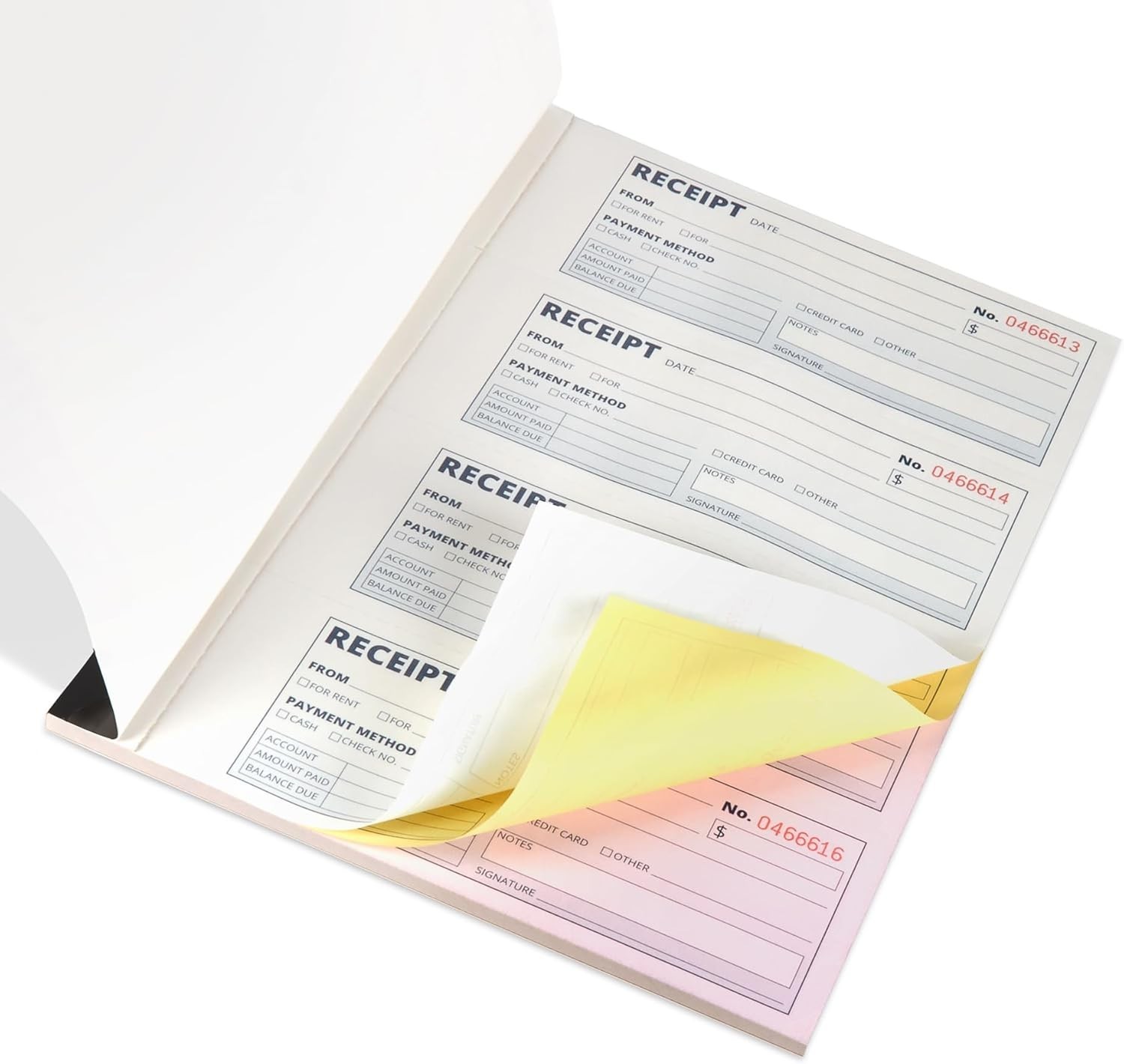 Organized Carbonless Rent Receipt Book with 500 Receipts, Perfect for Landlords