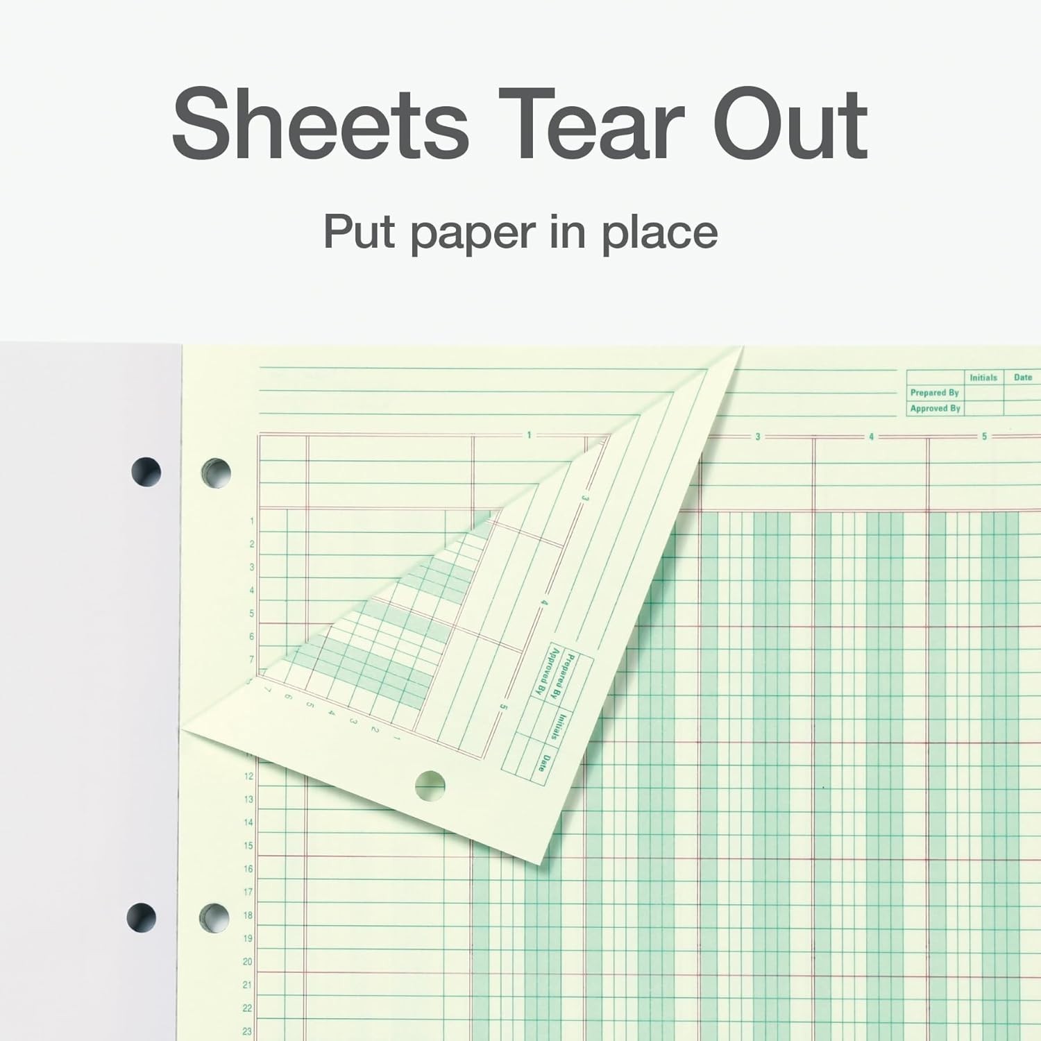 Archival Safe 5 Column Ledger – 100 Page Green Analysis Pad for Smart Accounting
