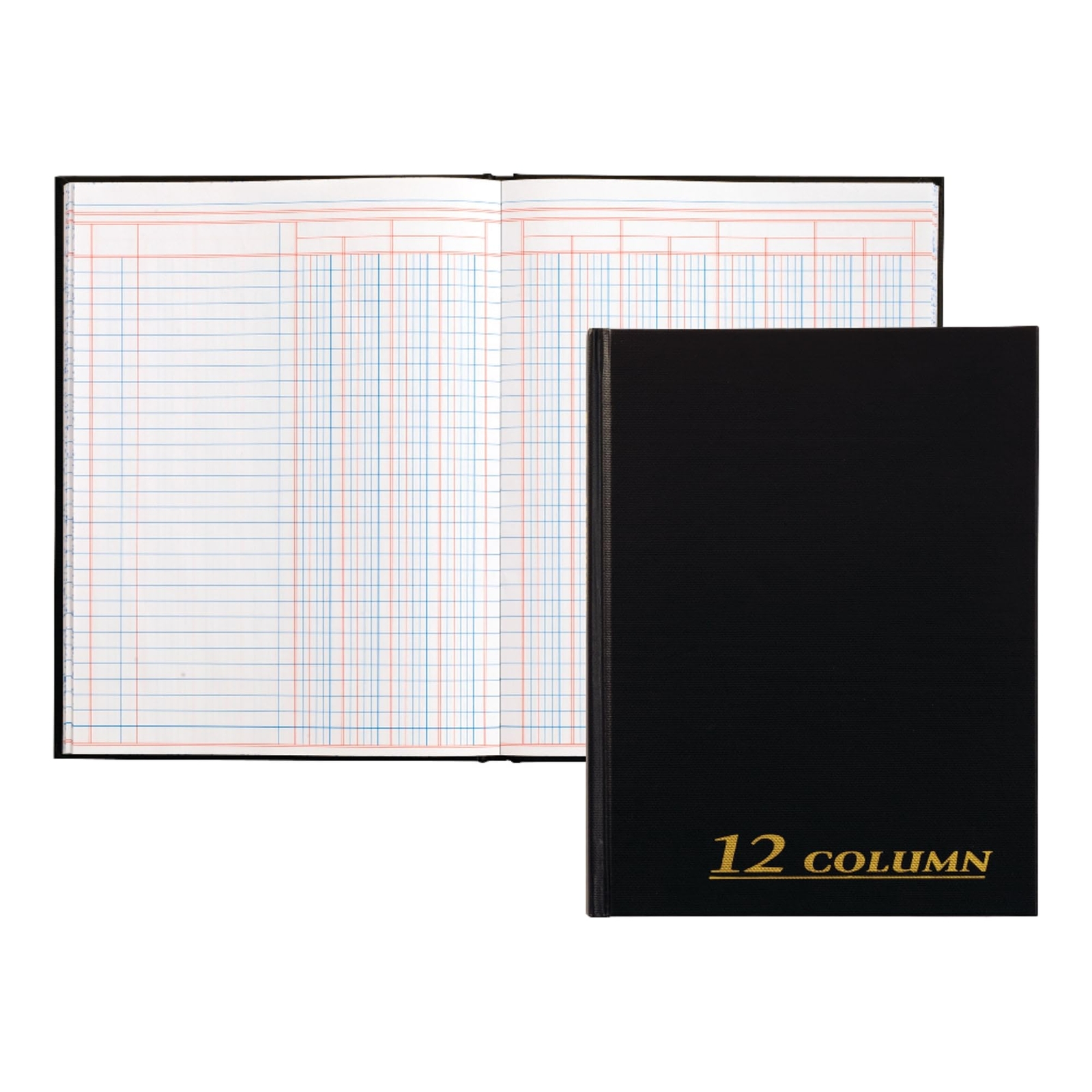 Adams Black Hard Bound Columnar Account Book 7 x 9 Inch Acid Free Paper