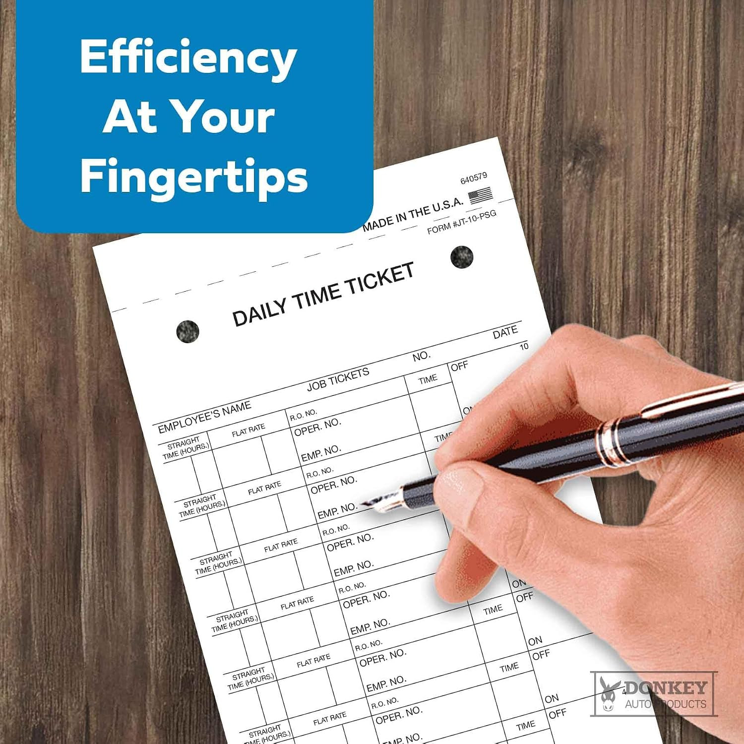 Daily Time and Job Ticket – 10 Labels per Sheet (3-Part) (Form JT-10-PSG) (500 p