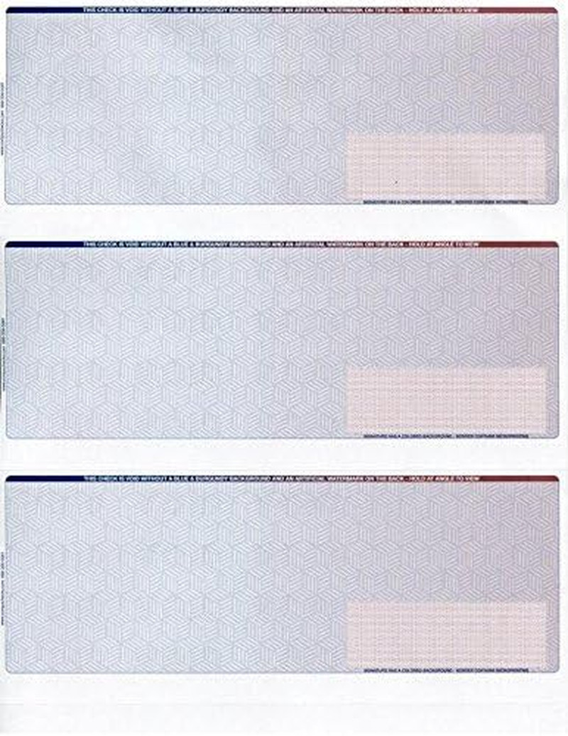 300 Computer Checks “Ultimate Security” – Heavy Paper 28# Blank Check Stock for