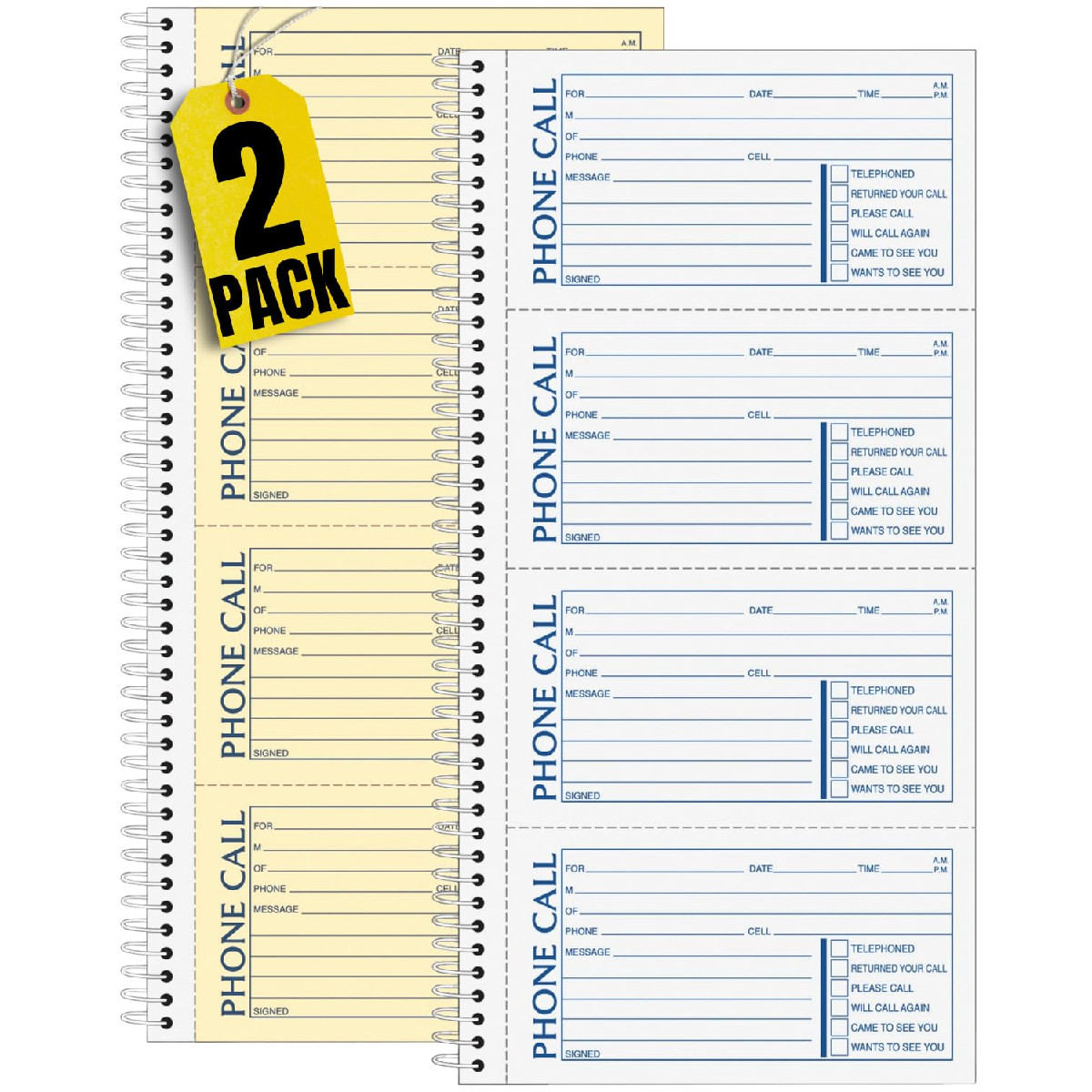 1Intheoffice Phone Message Book 2 Part Carbonless 5 X 3 3/8 2-Part Carbonless