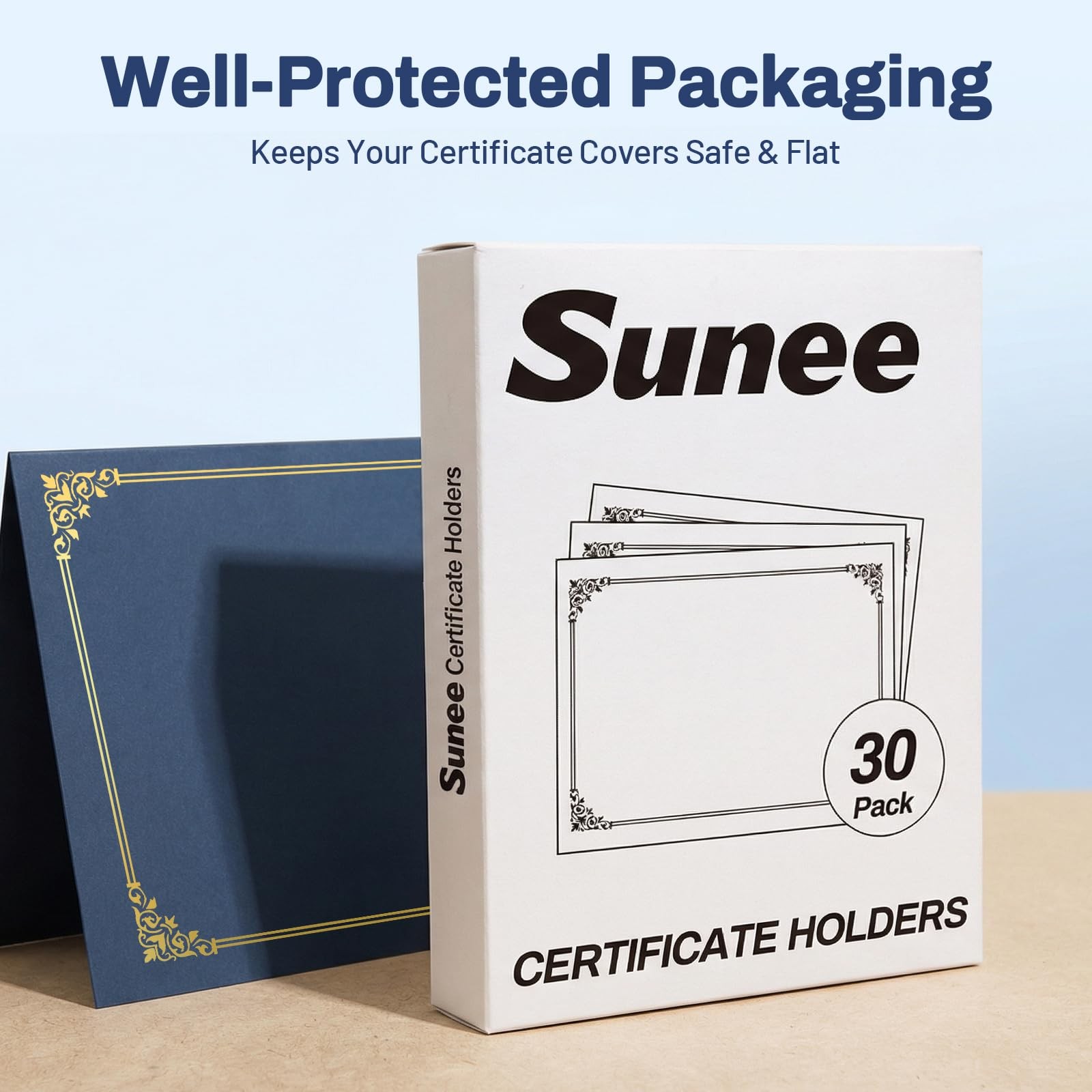 SUNEE Certificate Holders(Navy Blue, 30 Packs), 12.2 x 9.5 inches, Navy Blue