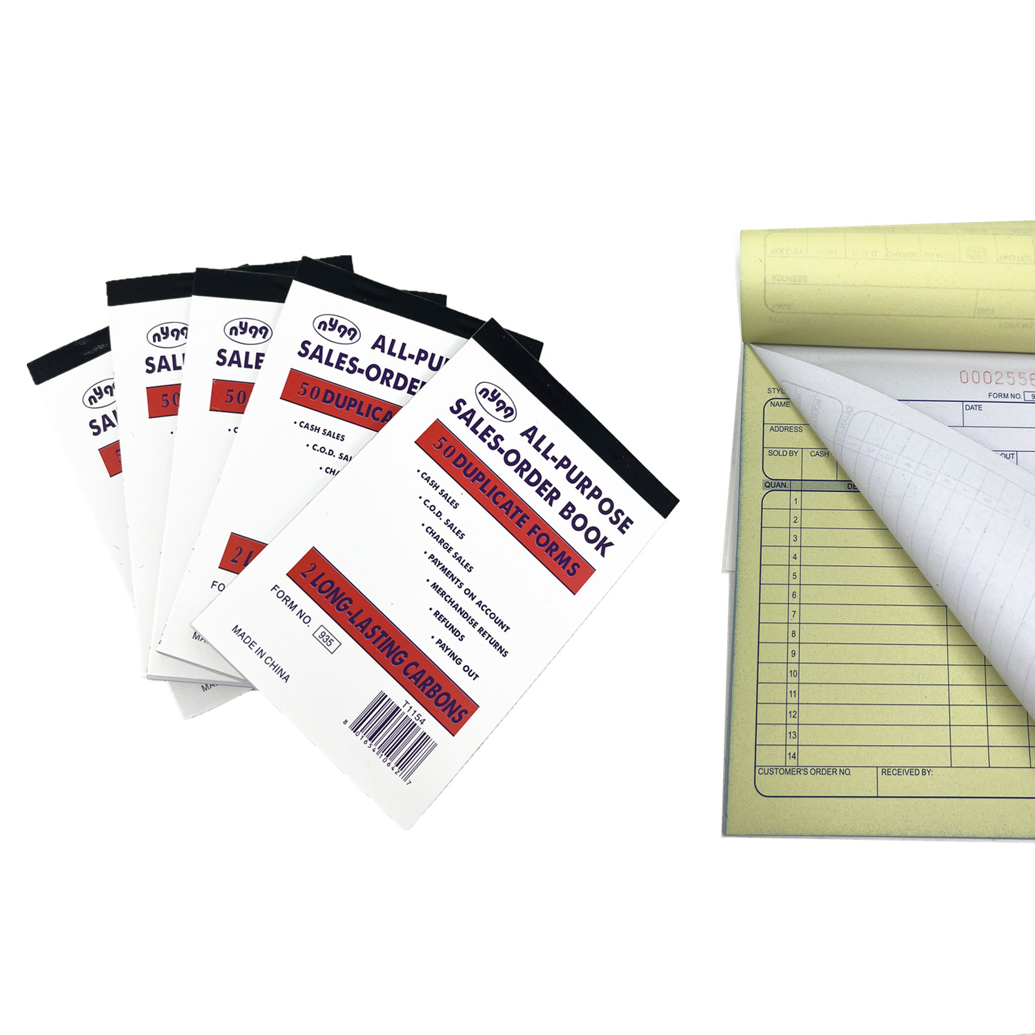 100 Pack Sales Book Order Receipt Invoice Carbonless Copy 50 Sets 4.25″ X 6.5″