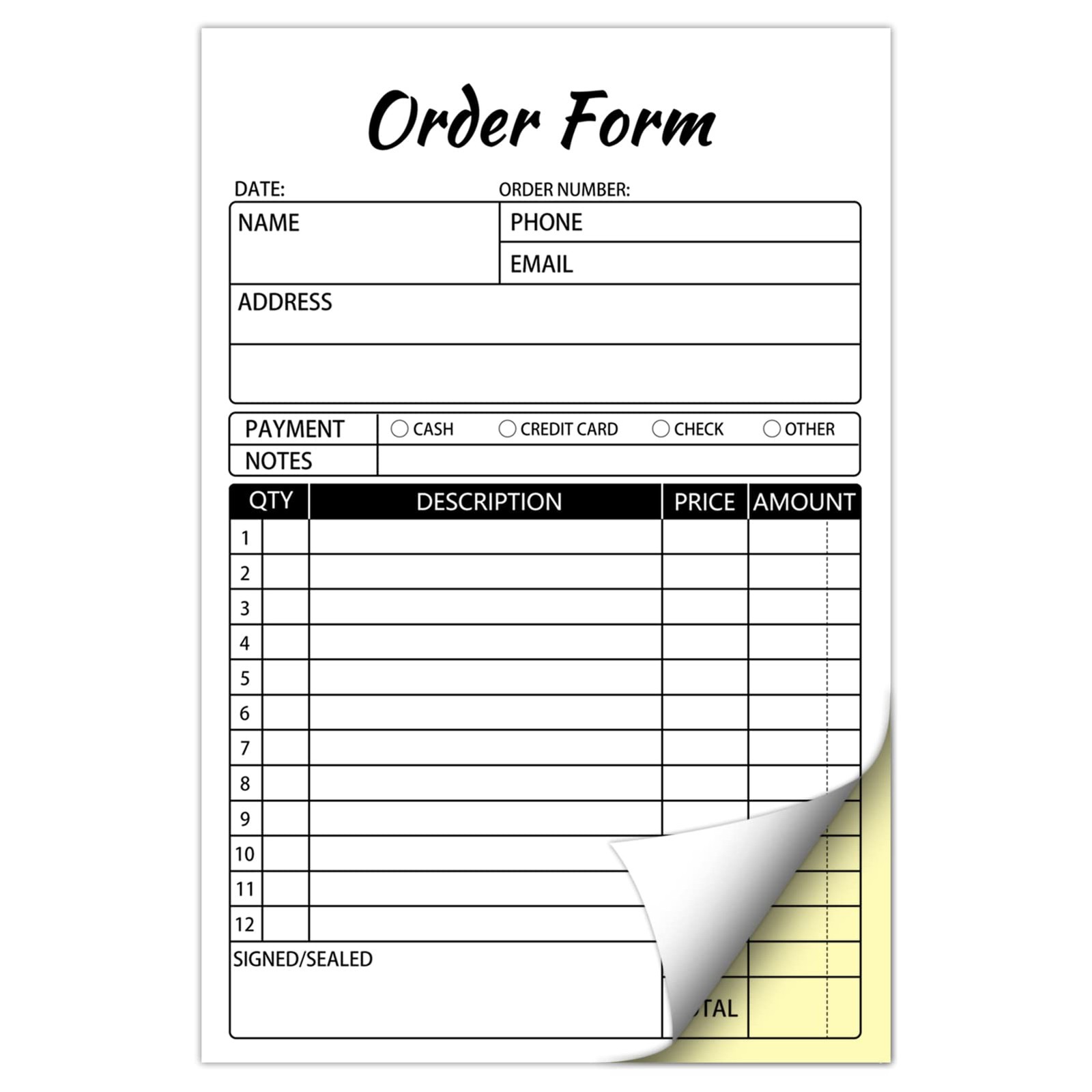 Sales Order Books,2 Part Carbonless Sales Invoice Book for Small Business,5.5…