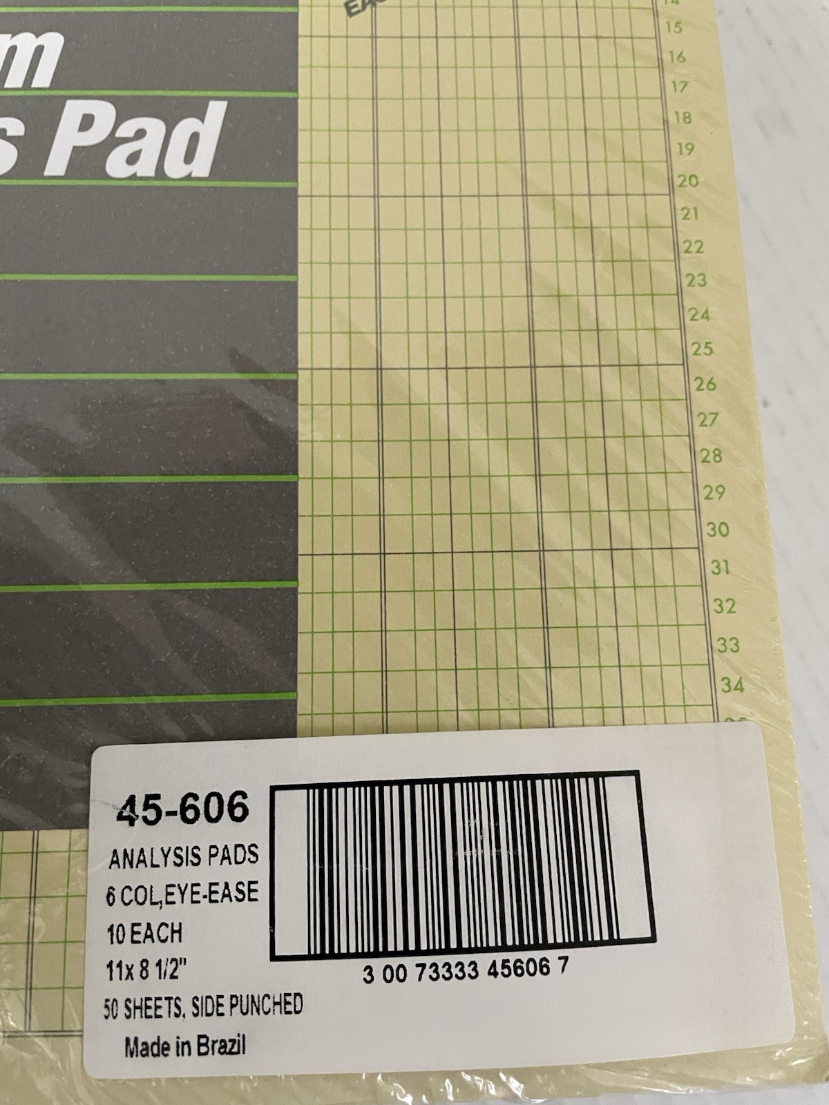 National Brand Premium Analysis Pad 6 Columns Eye-Ease Paper 11×8.5″ (10 Pack)