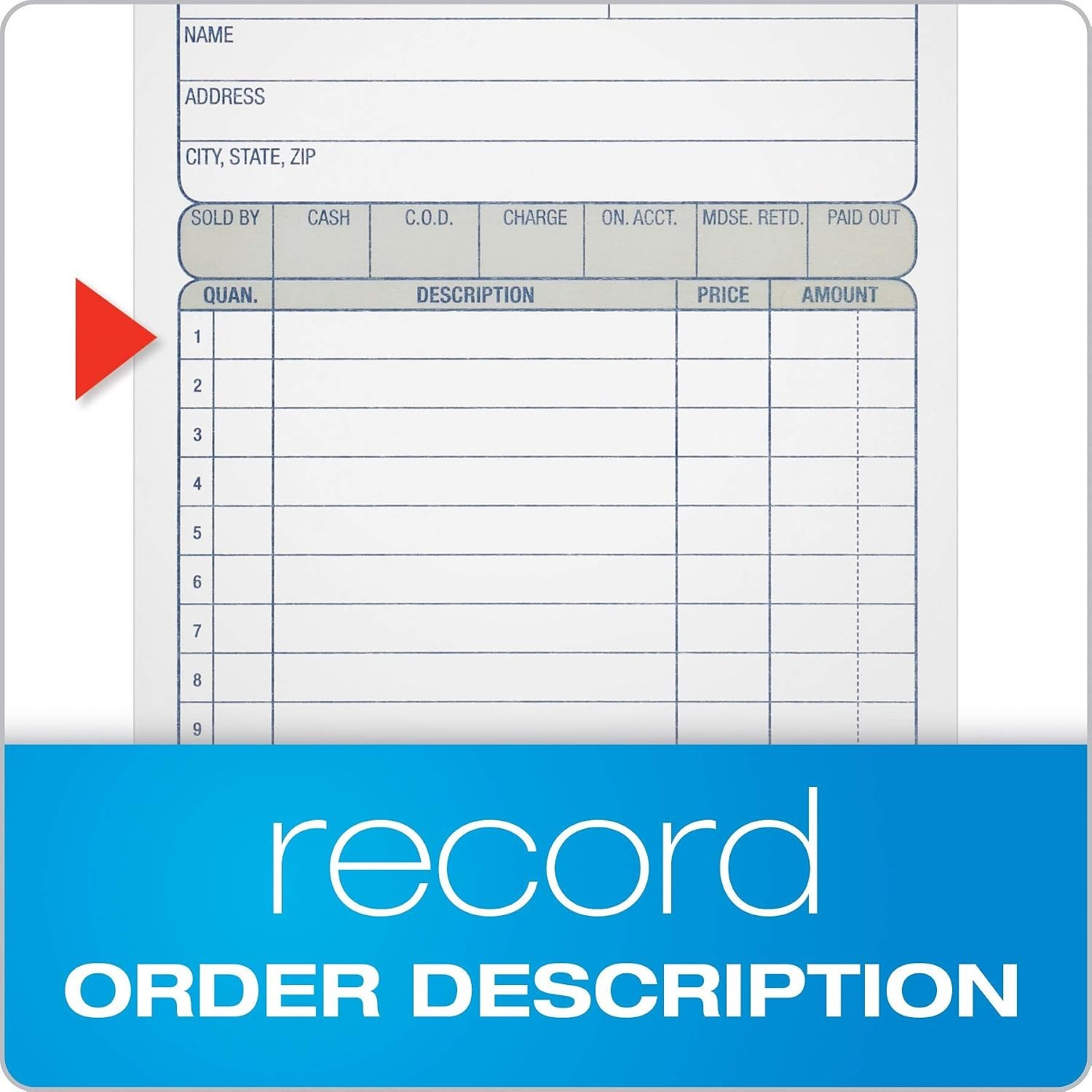 Efficient Sales Order Books – 50 Sets, Wraparound Cover, 3 Pack Carbonless