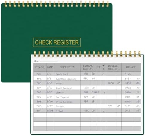 Check Registers for Personal Checkbook, Transaction Expense Ledger Log Book for