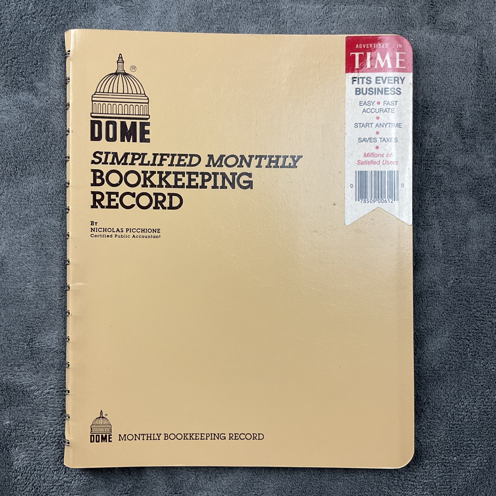 DOME Simplified Monthly Bookkeeping Record Spiral Bound #612 Nicholas Picchione