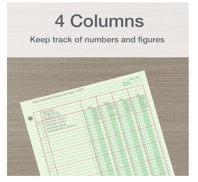 Adams Columnar Analysis Pad, 4 Column Ledger, 8.5″ x 11″, 100 Pages (50……
