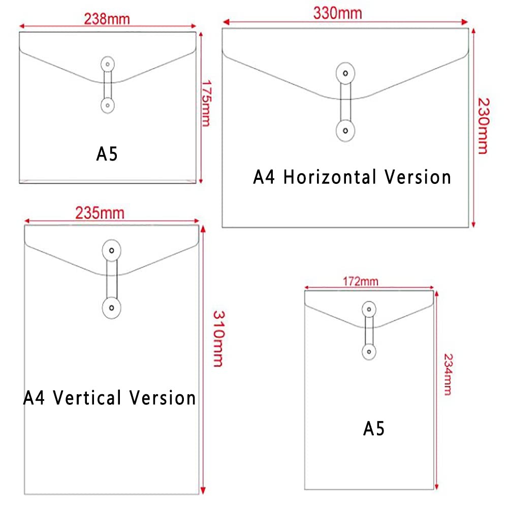 Funny live 10 Pcs A4 Kraft String Envelope File Folders Horizontal Version