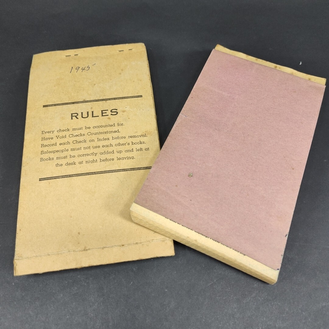 Lot of 2 – 1943 & 1945 Latimer Sales Book Duplicate 50 Sets 5H528 4″ x 6.5″ Used