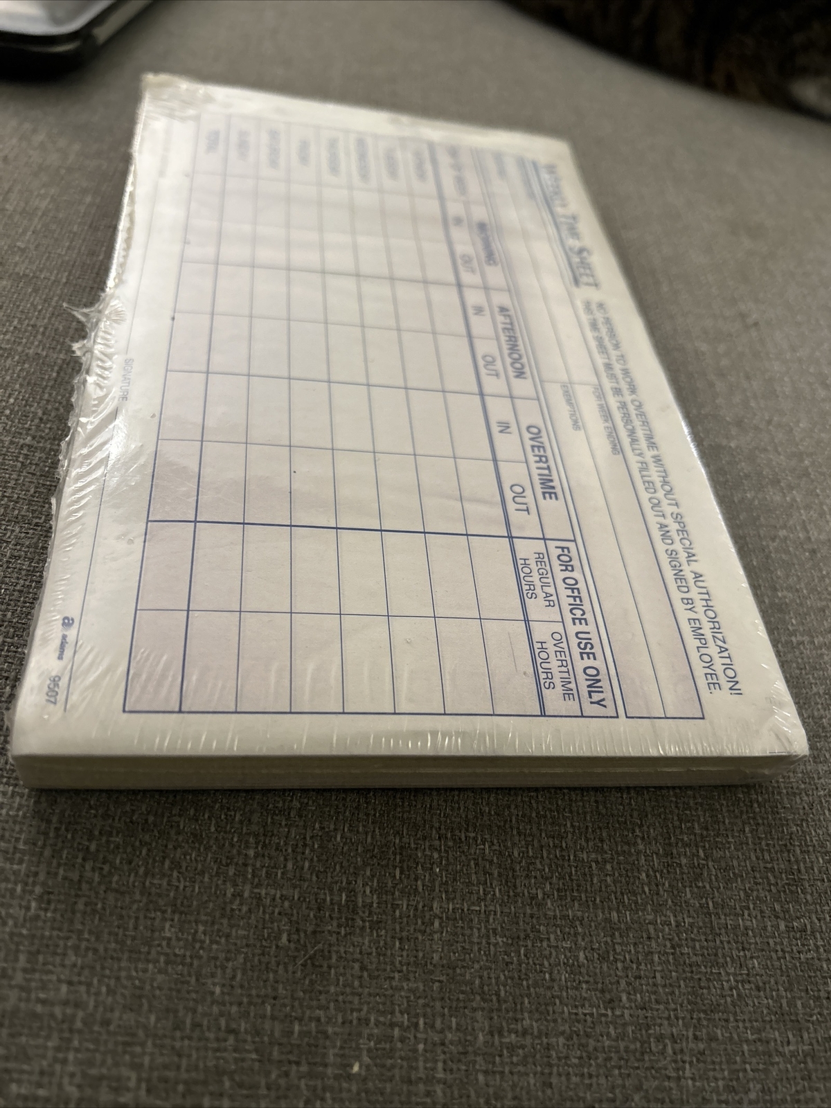 Adams NC9507 Time Sheet weekly 2-part carbonless 100 carbonless sets Sealed New