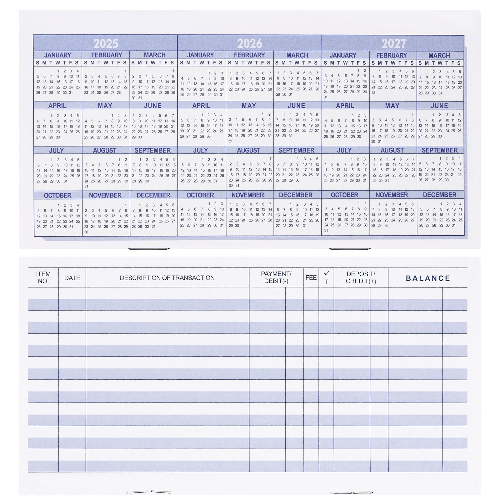 20 Pack Checkbook Register Check Registers for Personal Blank Ledger Transaction