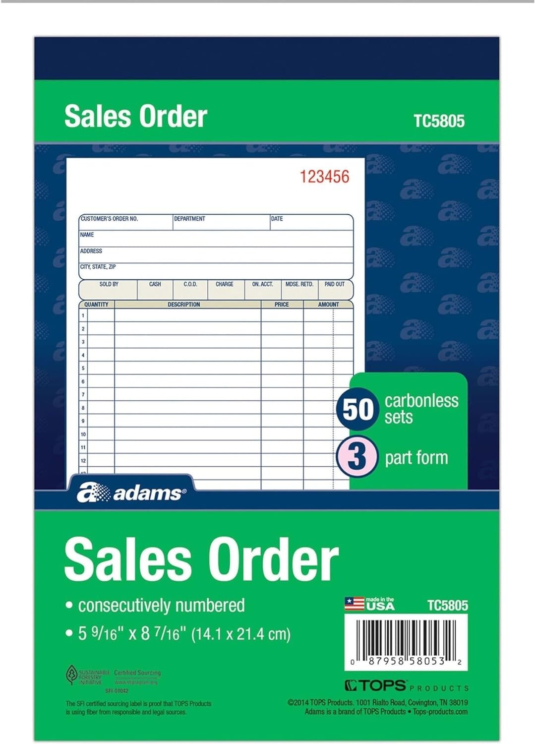 Efficient Invoice Tracking with 50 Sets of Carbonless Sales Order Forms